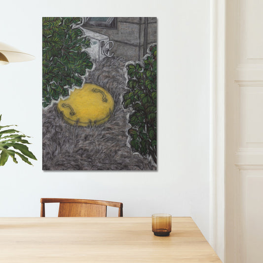 Christine Bae Quiet2 Yellow Circle Canvas Print