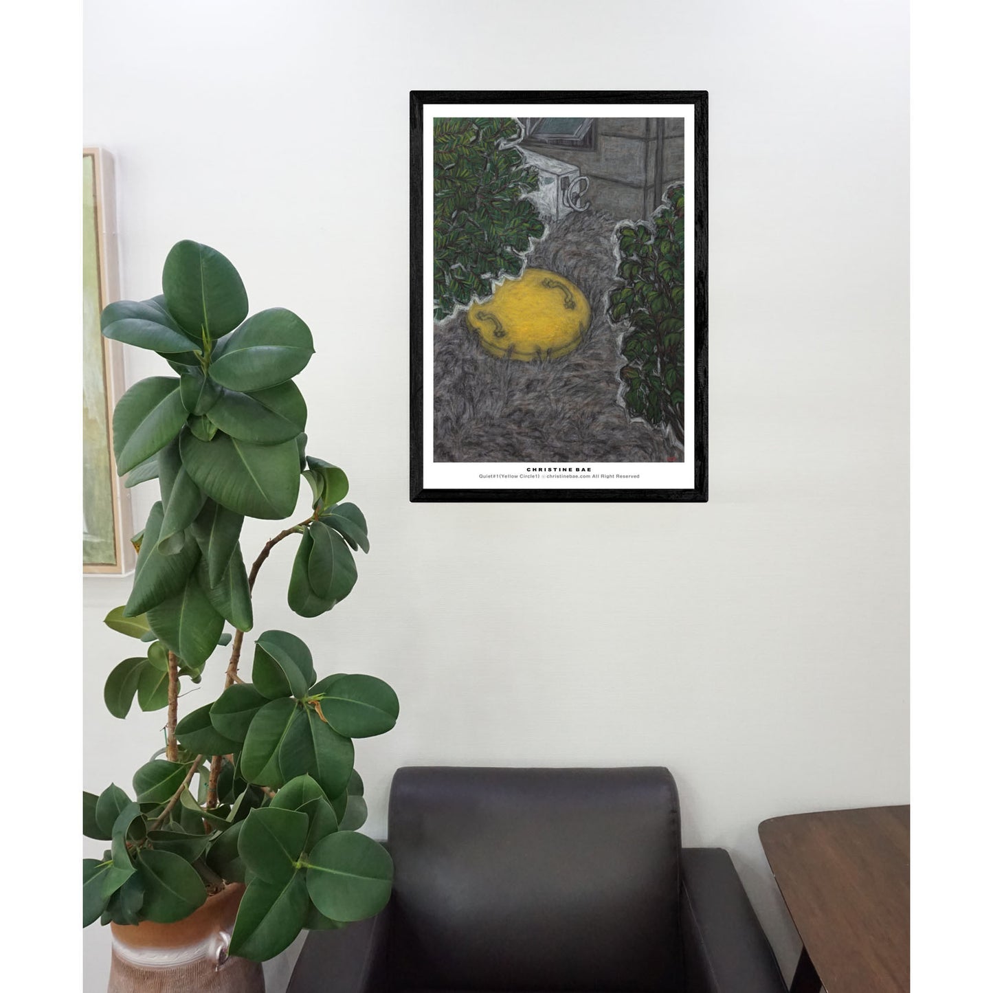 Christine Bae Quiet#2 Yellow Circle Art Poster