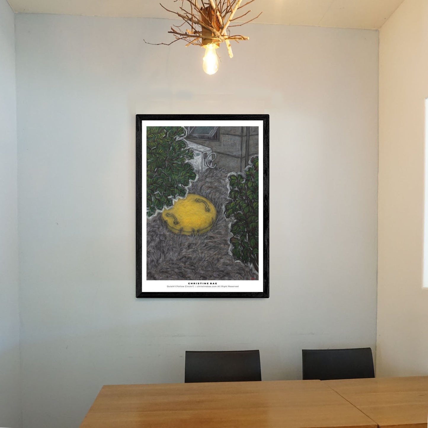 Christine Bae Quiet#2 Yellow Circle Art Poster