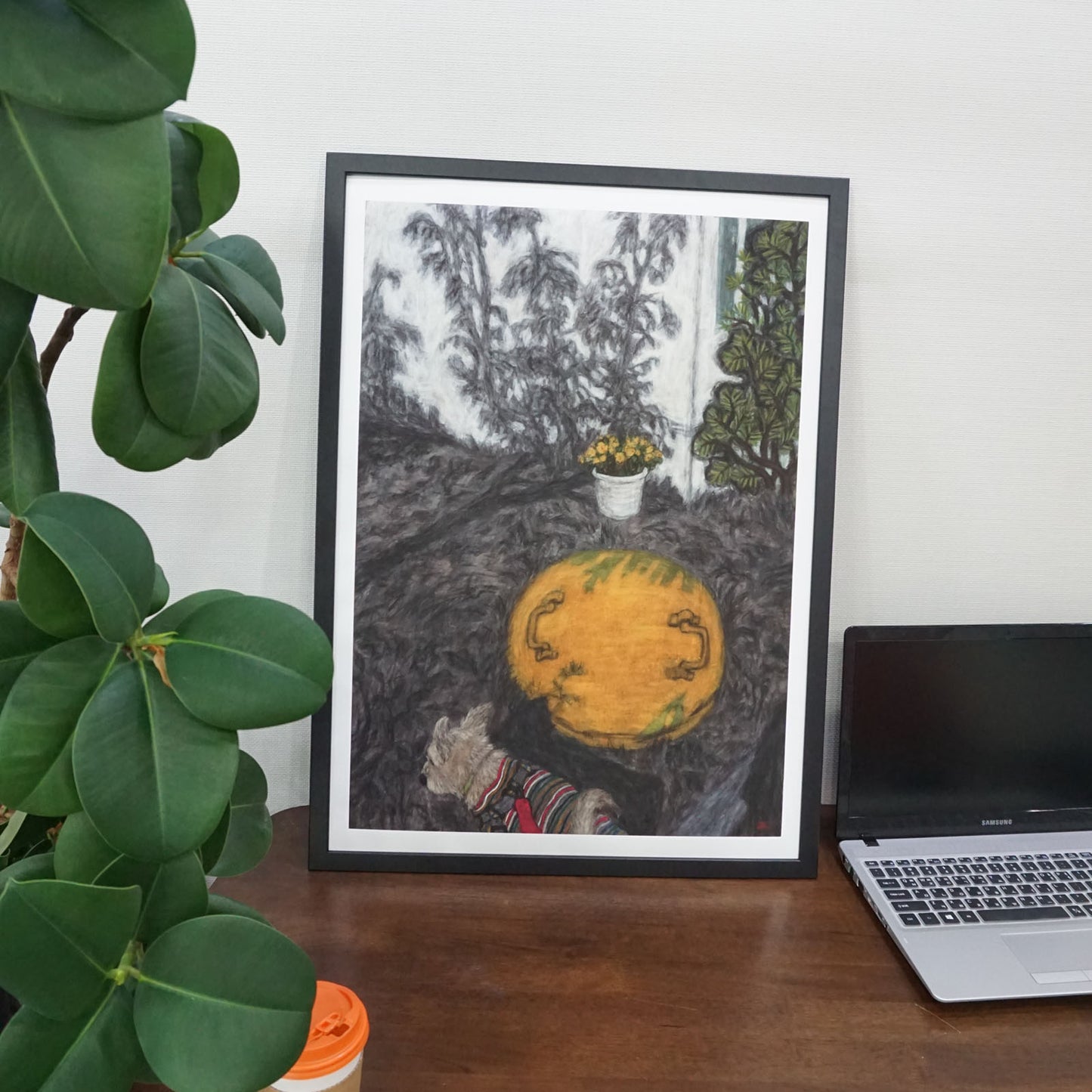 Christine Bae Quiet#1(Yellow Circle) Fine Art Paper Prints Open Edition
