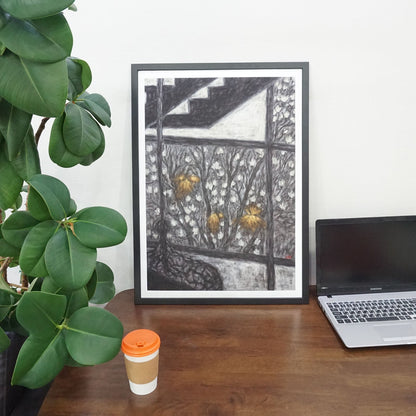 Three Yellow Light Framed Fine Art Paper Print Open Edition