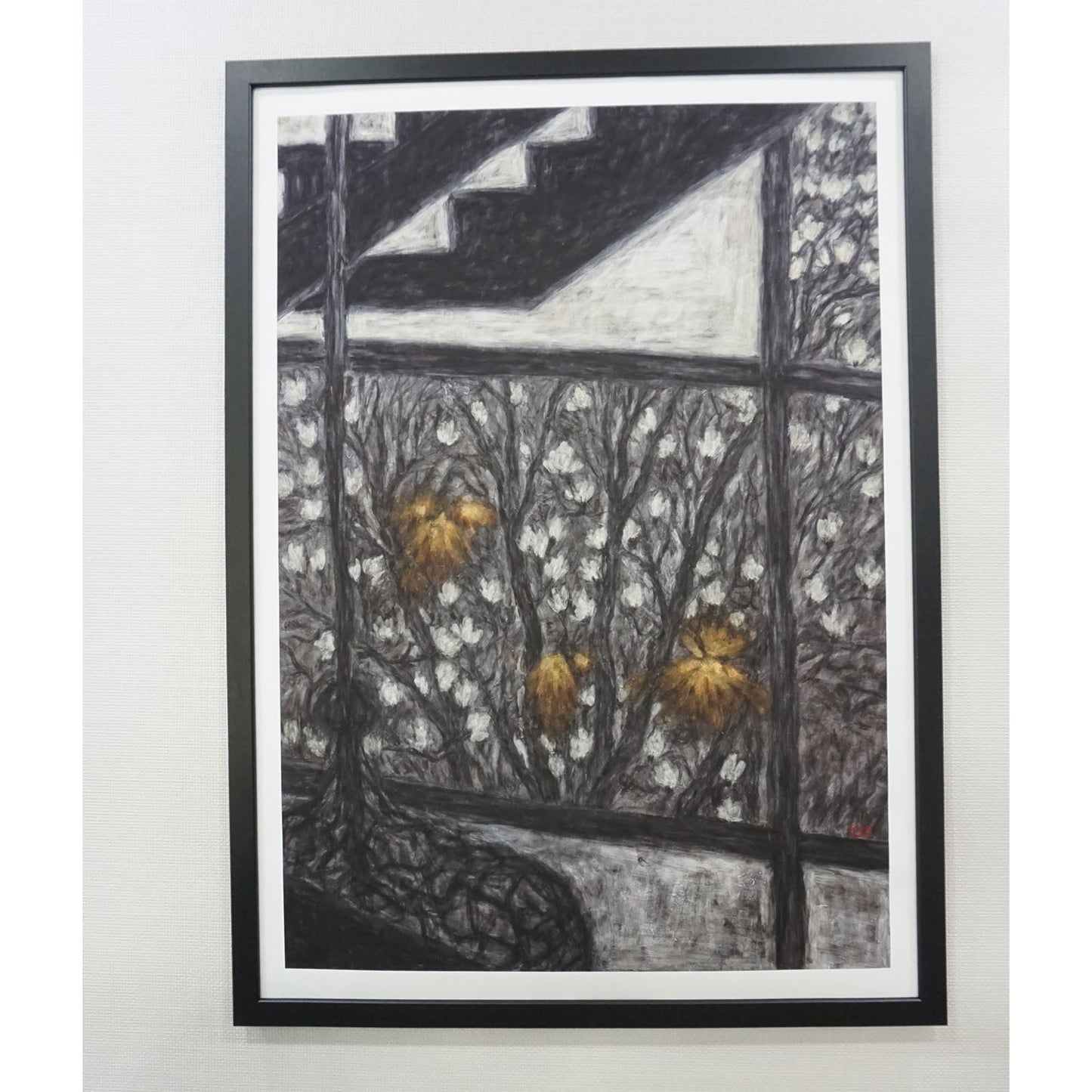 Three Yellow Light Framed Fine Art Paper Print Open Edition