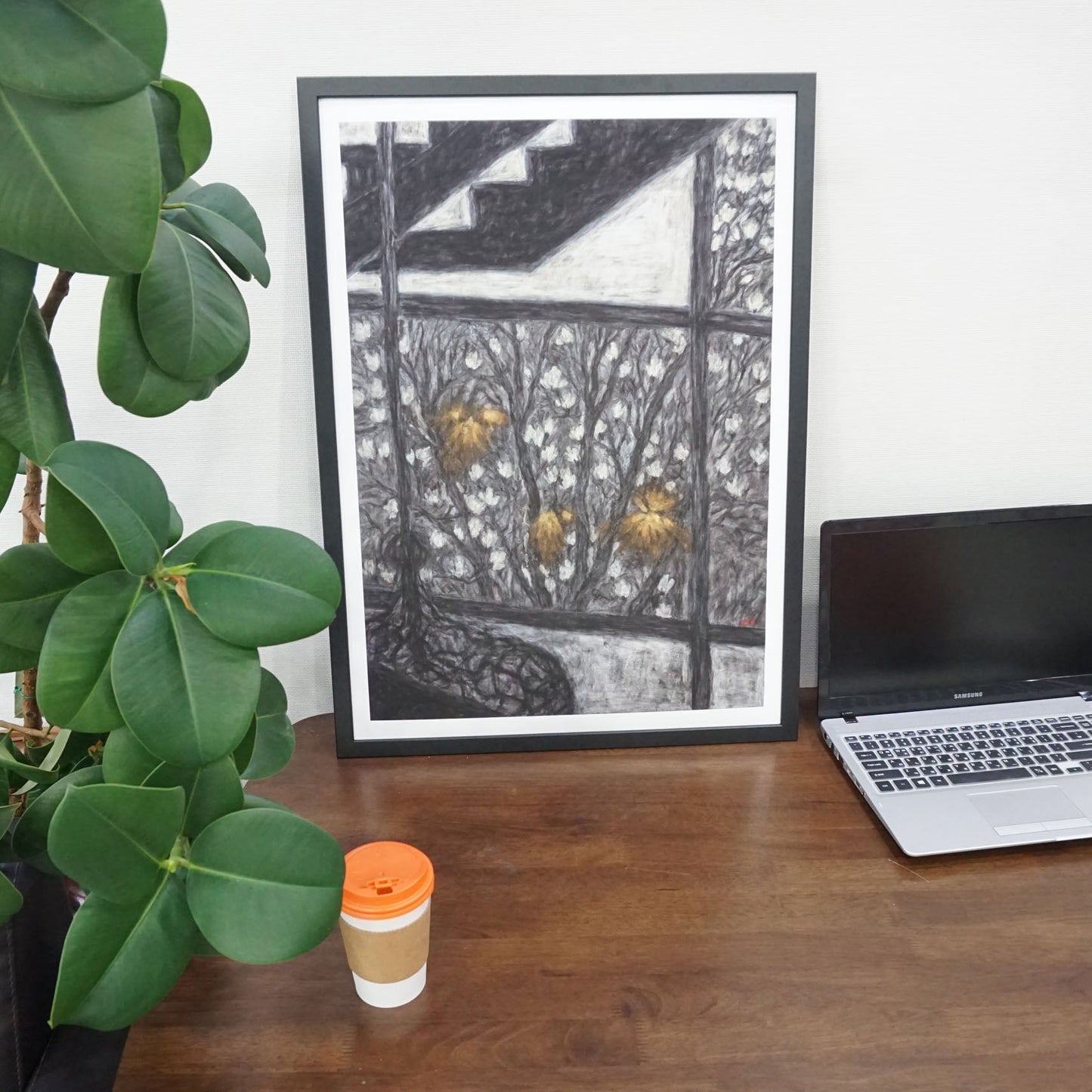 Three Yellow Light Framed Fine Art Paper Print Open Edition