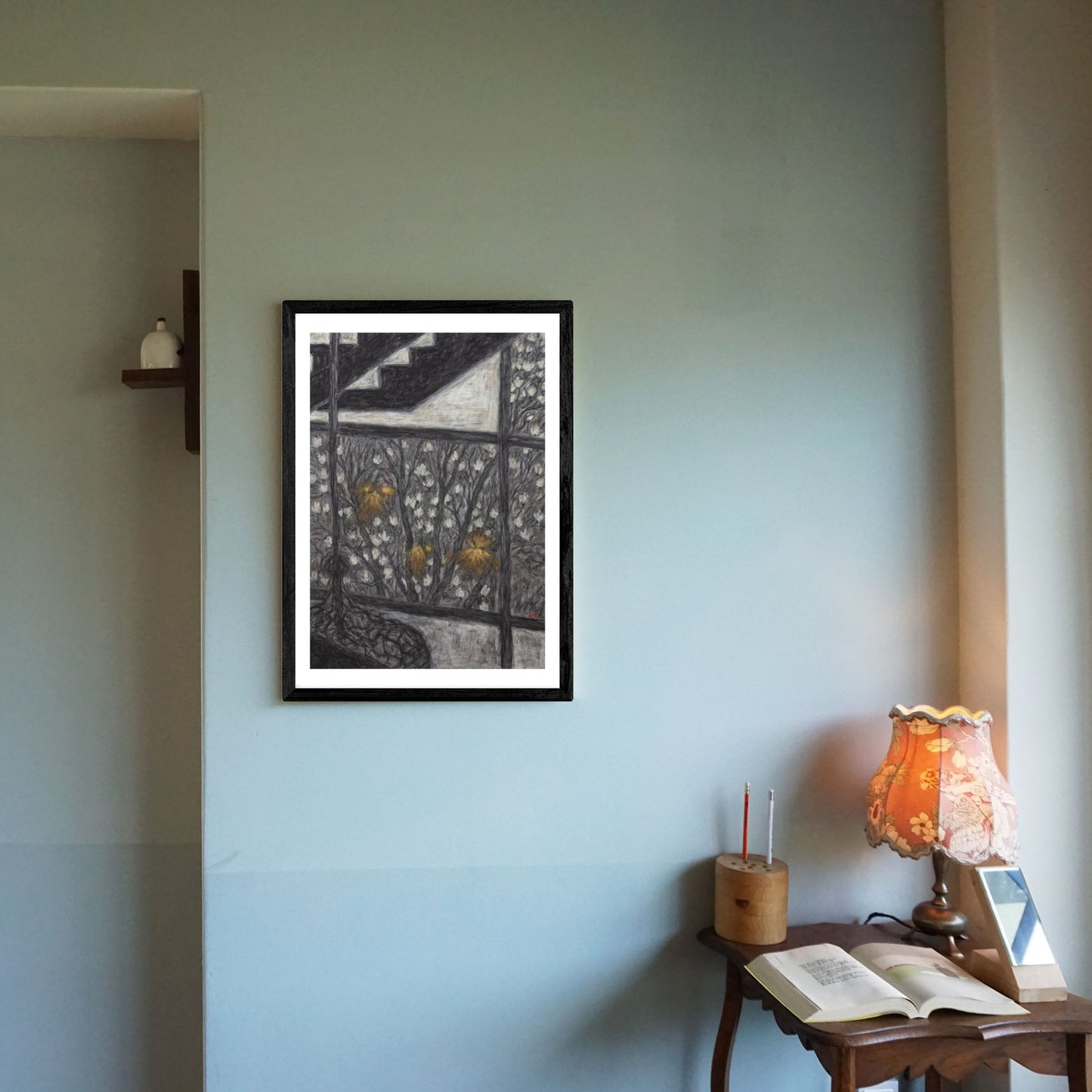 Three Yellow Light Framed Fine Art Paper Print Open Edition