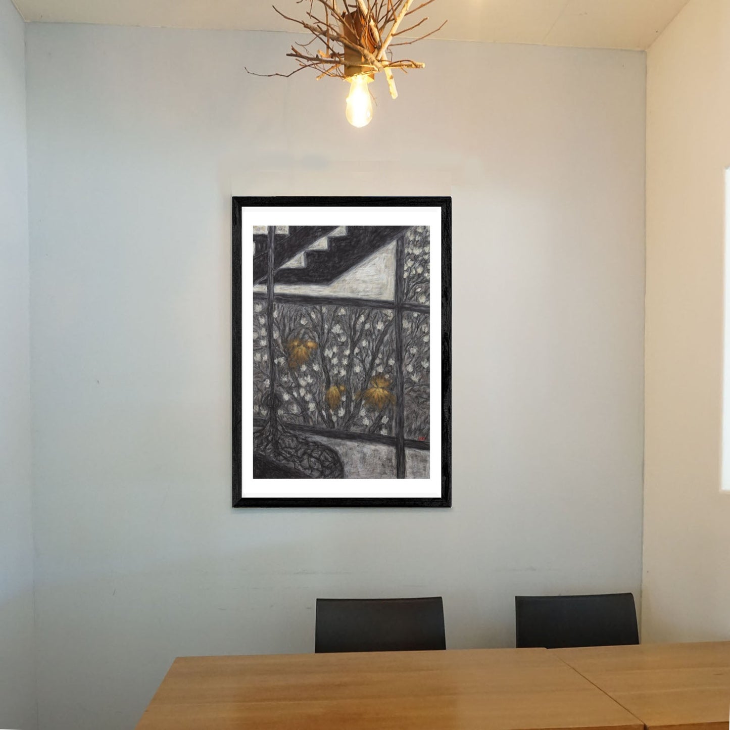 Three Yellow Light Framed Fine Art Paper Print Open Edition