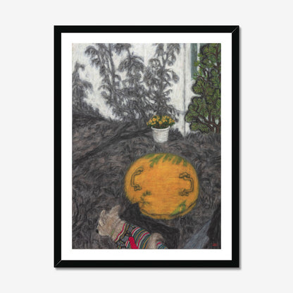 Christine Bae Quiet#1(Yellow Circle) Framed Fine Art Paper Print Open Edition