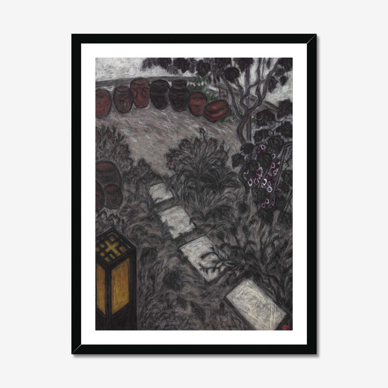 One Summer Day White Step Stones Giclee Framed Fine Art Paper Print Open Edition