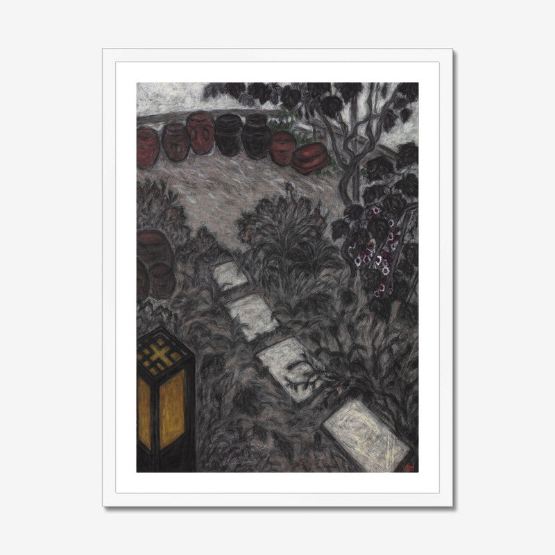 One Summer Day White Step Stones Giclee Framed Fine Art Paper Print Open Edition