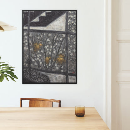 Three Yellow Light Framed Canvas Print