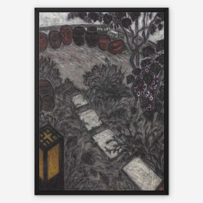 One Summer Day White Step Stones Framed Canvas Print