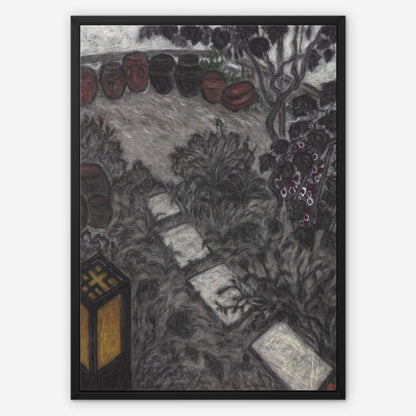 One Summer Day White Step Stones Framed Canvas Print