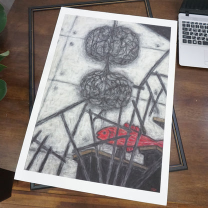 Christine Bae Hot Pink Fish Framed Fine Art Paper Print Open Edition