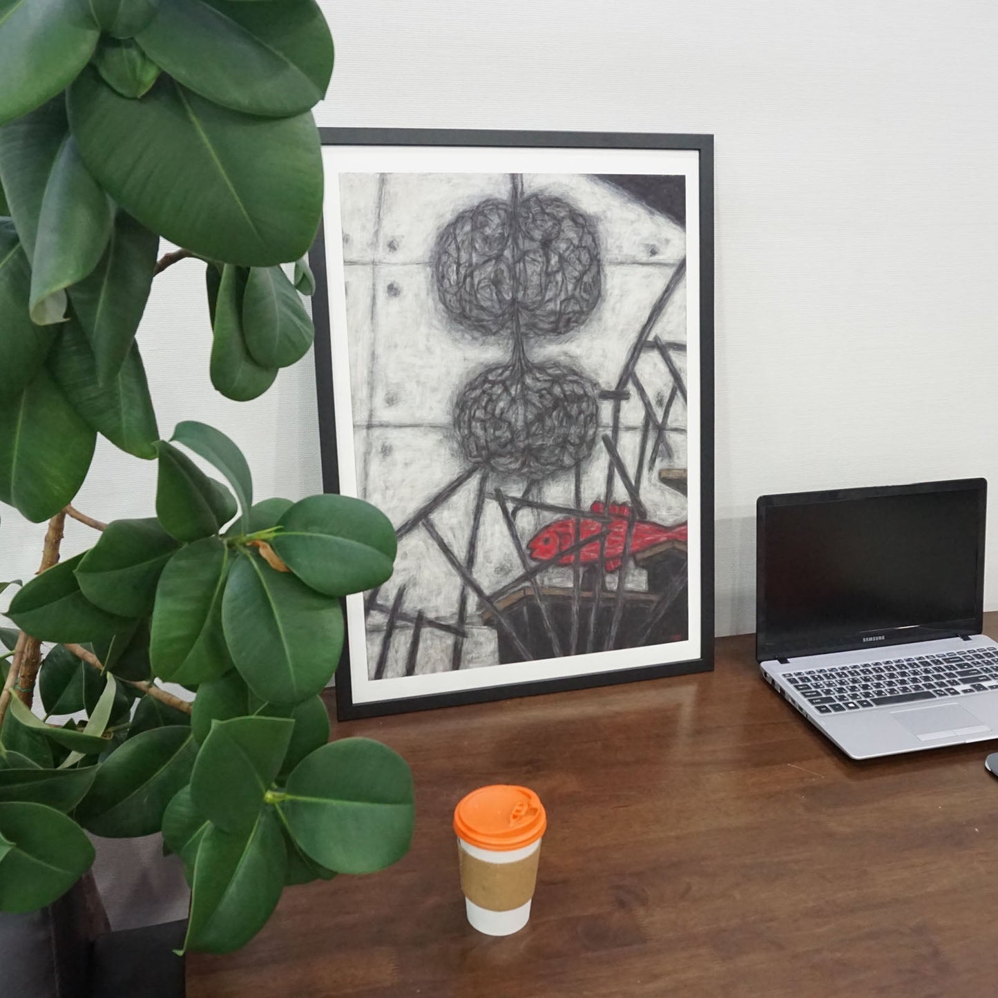 Christine Bae Hot Pink Fish Framed Fine Art Paper Print Open Edition