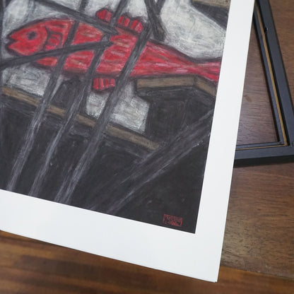 Christine Bae Hot Pink Fish Framed Fine Art Paper Print Open Edition