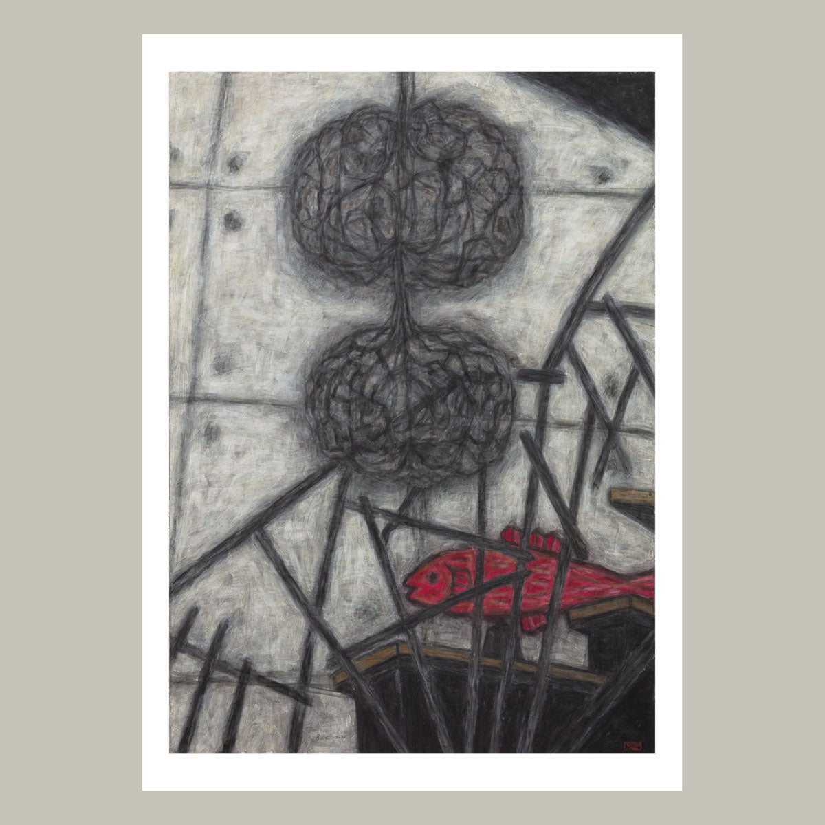 Christine Bae Hot Pink Fish Framed Fine Art Paper Print Open Edition