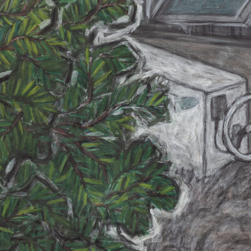 Christine Bae Quiet2 Yellow Circle Framed Canvas Print