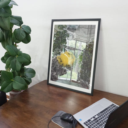 Christine Bae Quiet#2(Yellow Circle2) Framed Fine Art Paper Print Open Edition