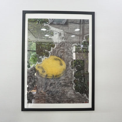 Christine Bae Quiet#2(Yellow Circle2) Framed Fine Art Paper Print Open Edition
