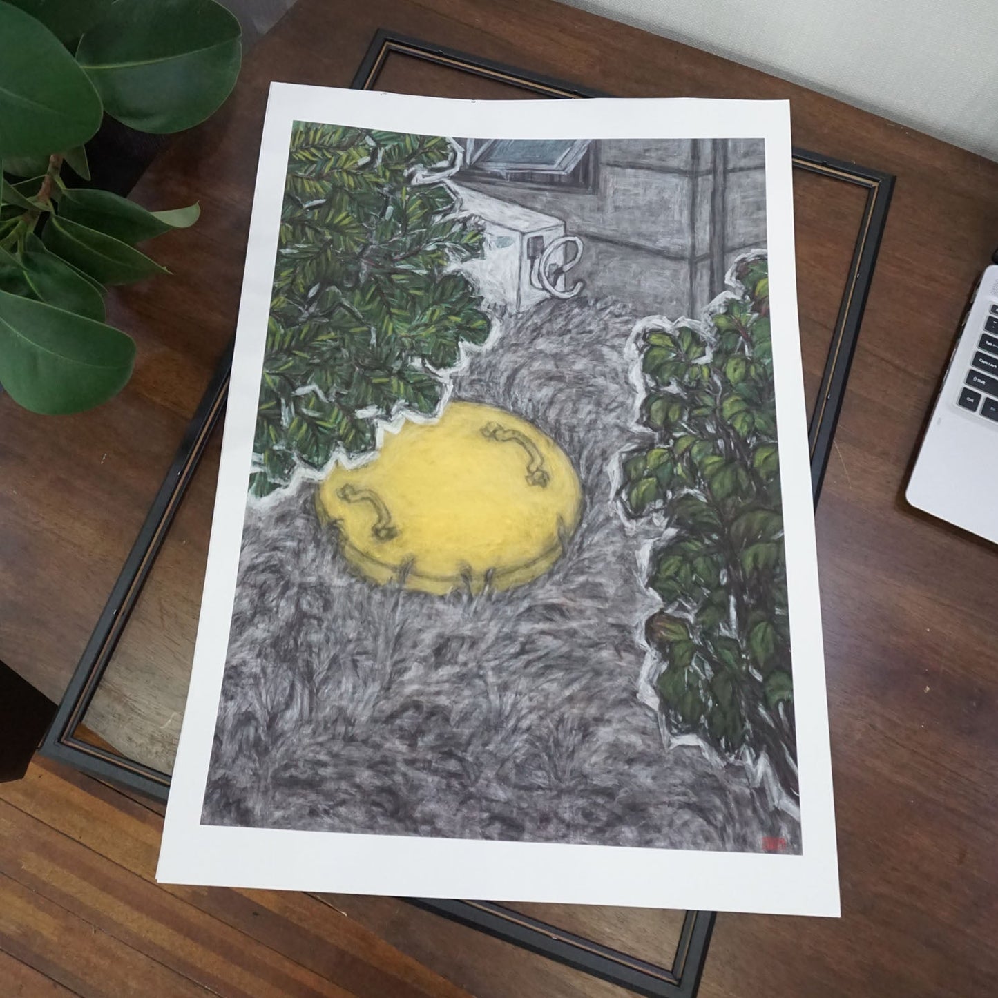 Christine Bae Quiet#2(Yellow Circle2) Framed Fine Art Paper Print Open Edition