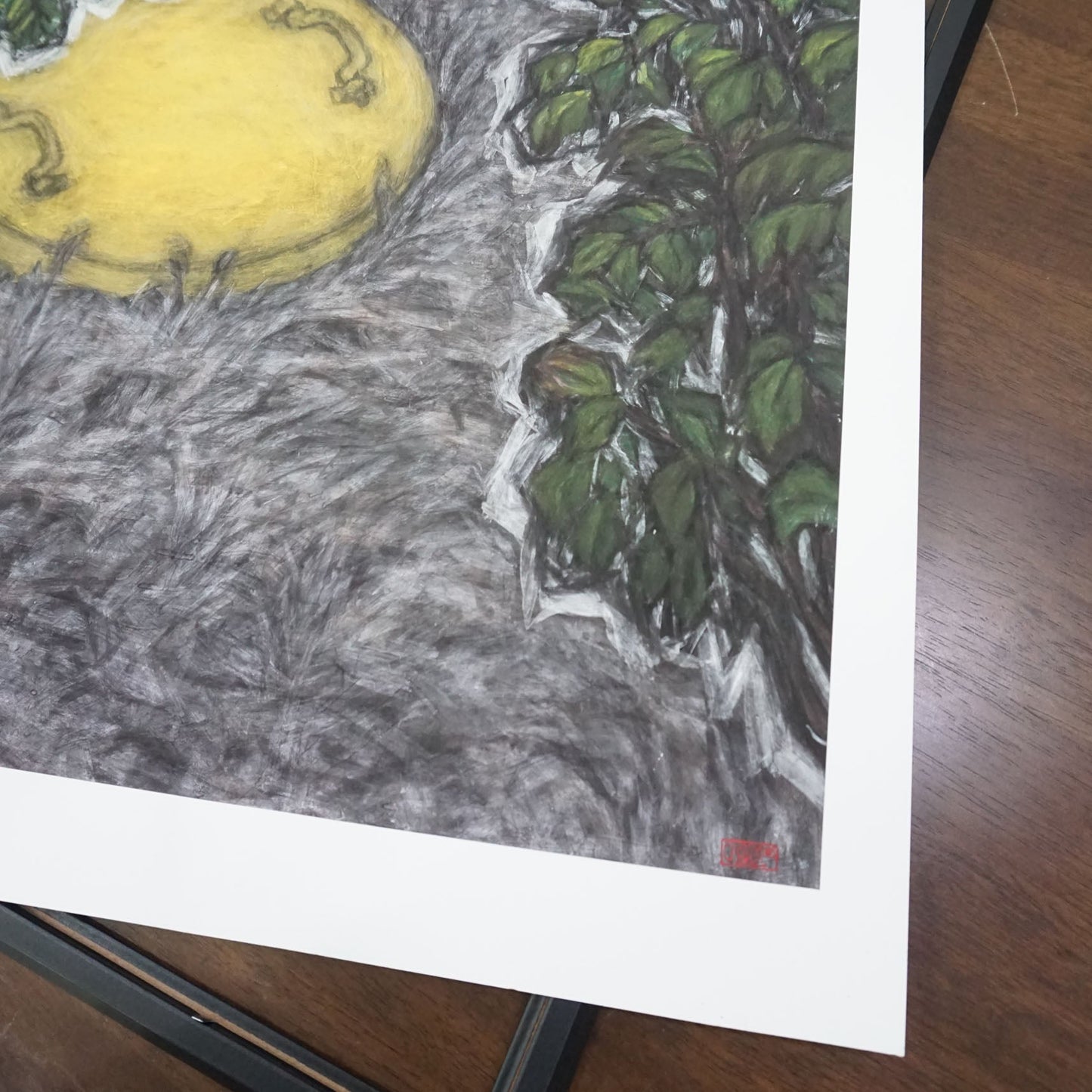 Christine Bae Quiet#2(Yellow Circle2) Framed Fine Art Paper Print Open Edition