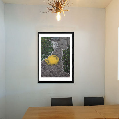 Christine Bae Quiet#2(Yellow Circle2) Framed Fine Art Paper Print Open Edition