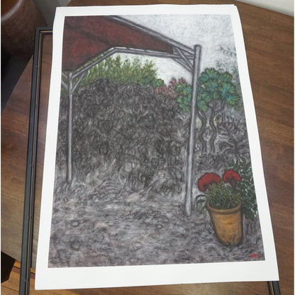 Christine Bae Red Ceiling Giclee framed Fine Art Paper Print Open Edition