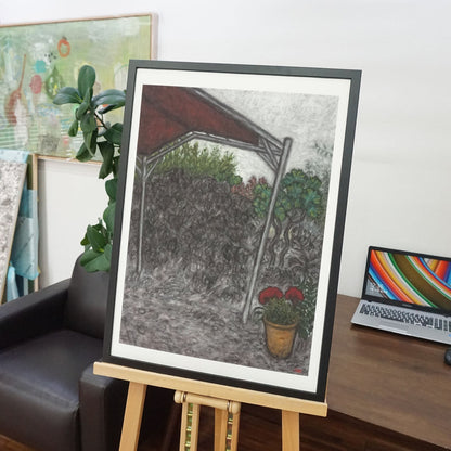 Christine Bae Red Ceiling Giclee framed Fine Art Paper Print Open Edition