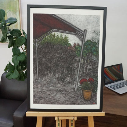 Christine Bae Red Ceiling Giclee framed Fine Art Paper Print Open Edition