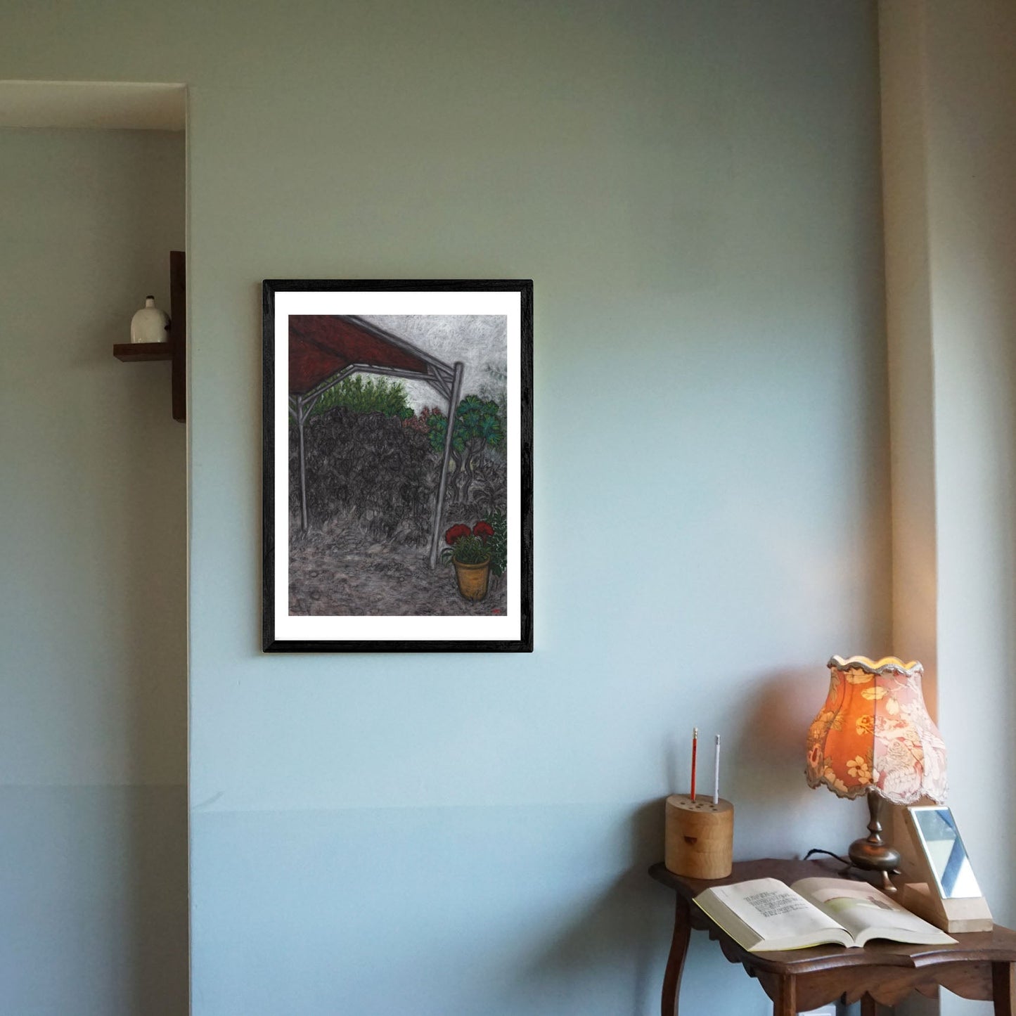 Christine Bae Red Ceiling Giclee framed Fine Art Paper Print Open Edition