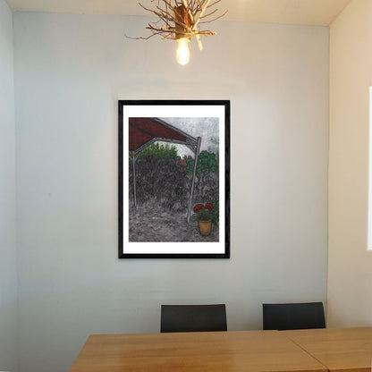 Christine Bae Red Ceiling Giclee framed Fine Art Paper Print Open Edition