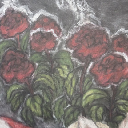 Red Flower and Pucci Framed Canvas Print