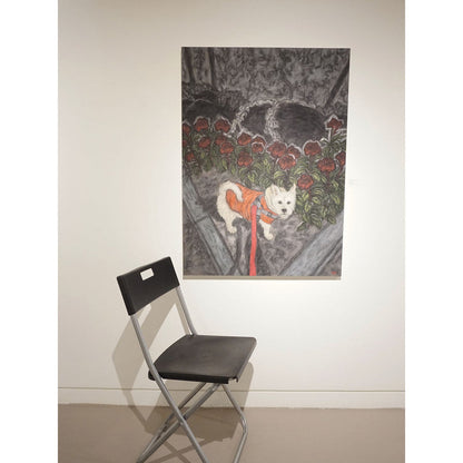 Red Flower and Pucci Framed Canvas Print