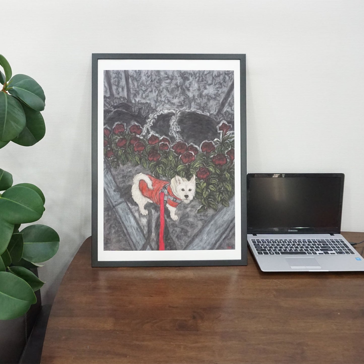Christine Bae Red Flower and Pucci Framed Fine Art Print Open Edition