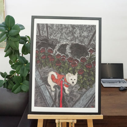 Christine Bae Red Flower and Pucci Framed Fine Art Print Open Edition
