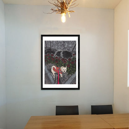 Christine Bae Red Flower and Pucci Framed Fine Art Print Open Edition