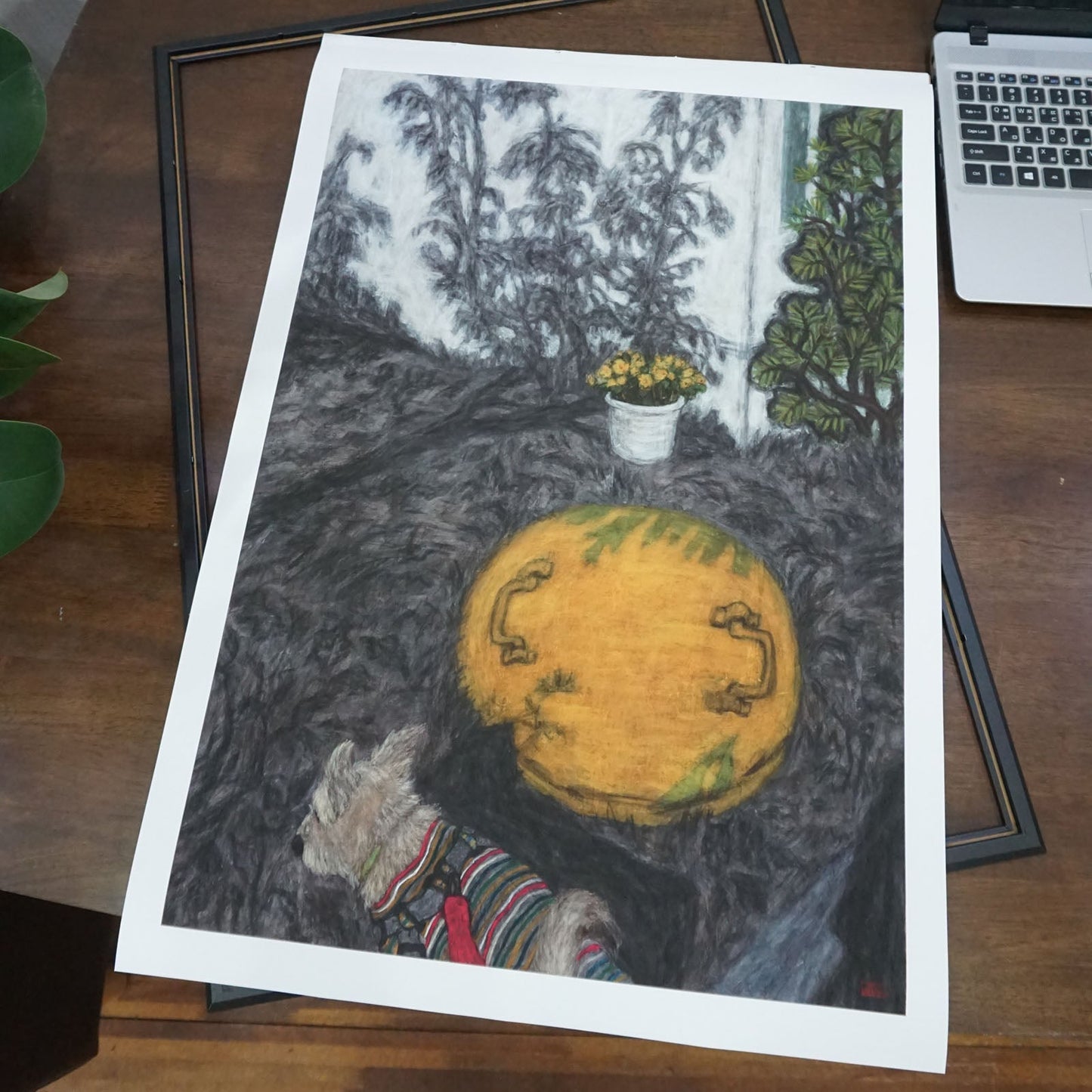 Christine Bae Quiet#1(Yellow Circle) Framed Fine Art Paper Print Open Edition