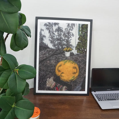 Christine Bae Quiet#1(Yellow Circle) Framed Fine Art Paper Print Open Edition