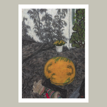 Christine Bae Quiet#1(Yellow Circle) Framed Fine Art Paper Print Open Edition