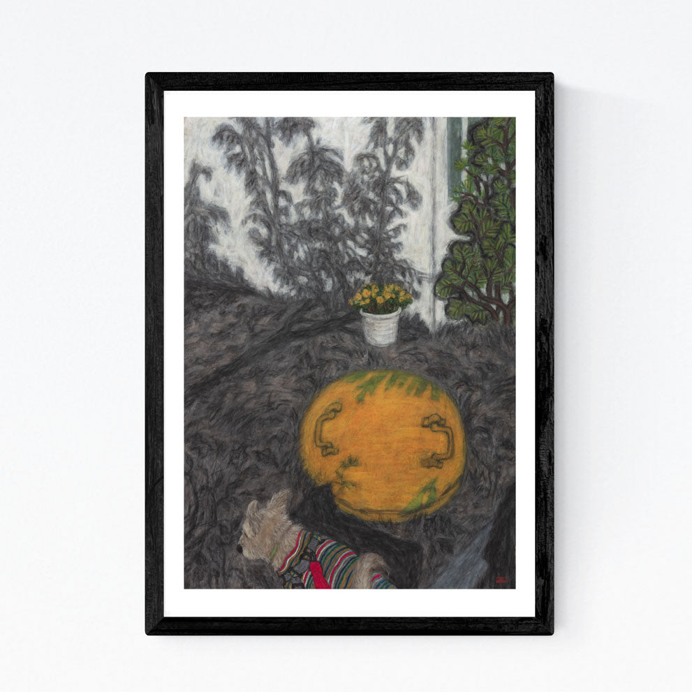 Christine Bae Quiet#1(Yellow Circle) Framed Fine Art Paper Print Open Edition