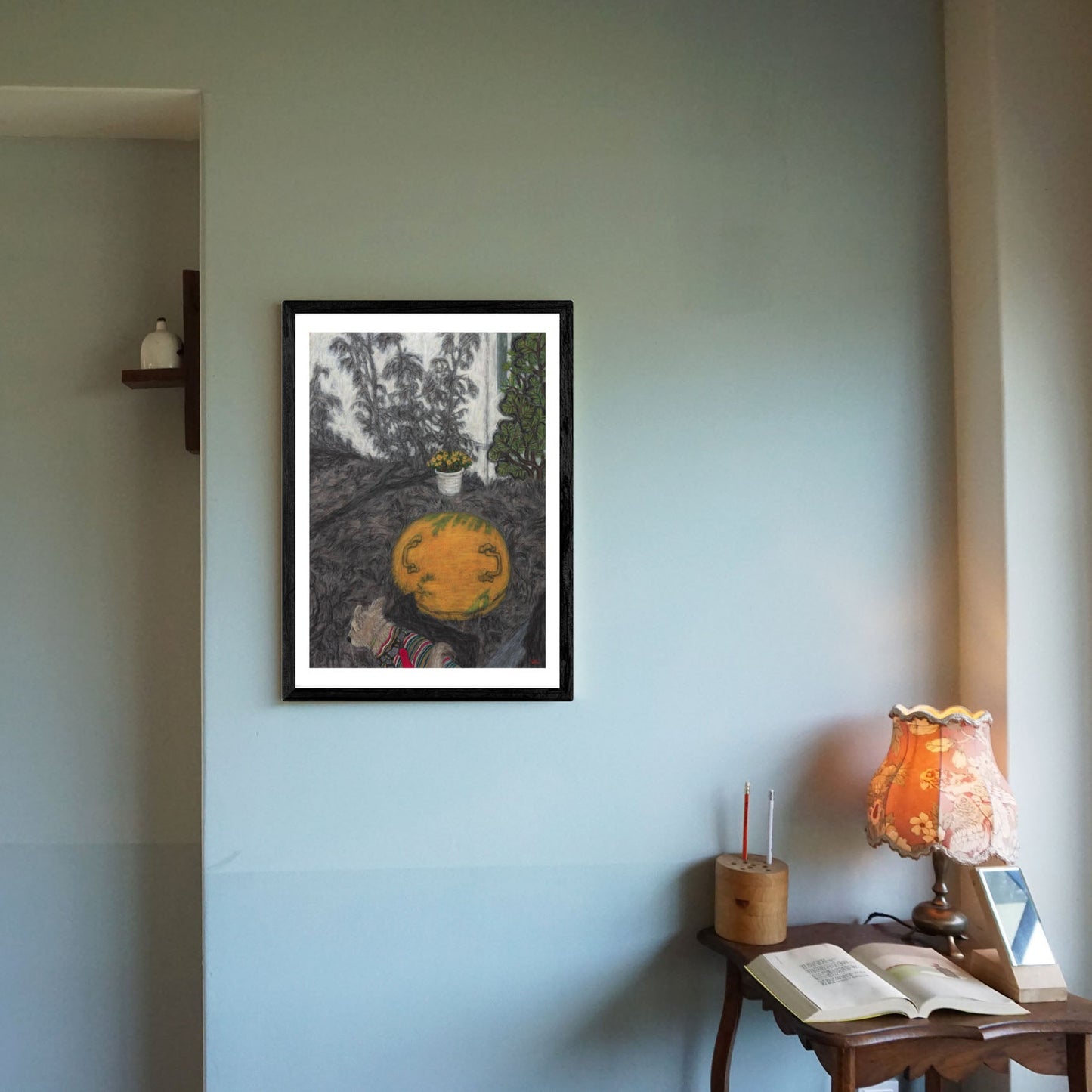 Christine Bae Quiet#1(Yellow Circle) Framed Fine Art Paper Print Open Edition
