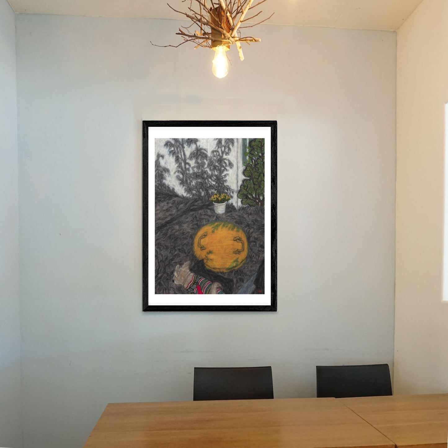 Christine Bae Quiet#1(Yellow Circle) Framed Fine Art Paper Print Open Edition