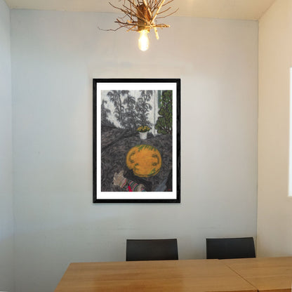 Christine Bae Quiet#1(Yellow Circle) Framed Fine Art Paper Print Open Edition