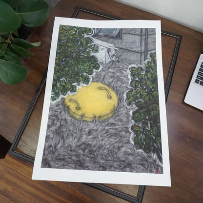 Christine Bae Quiet#2(Yellow Circle2) Fine Art Paper Prints Open Edition