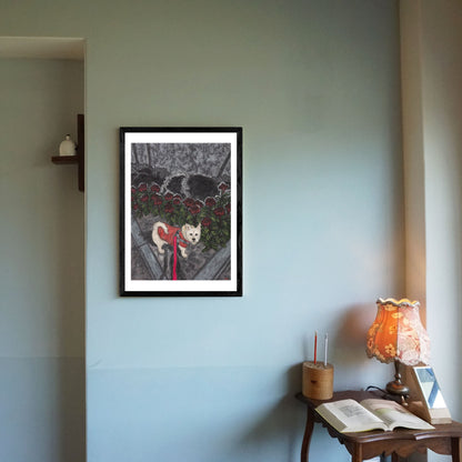 Christine Bae Red Flower and  Pucci Art Print Open Edition