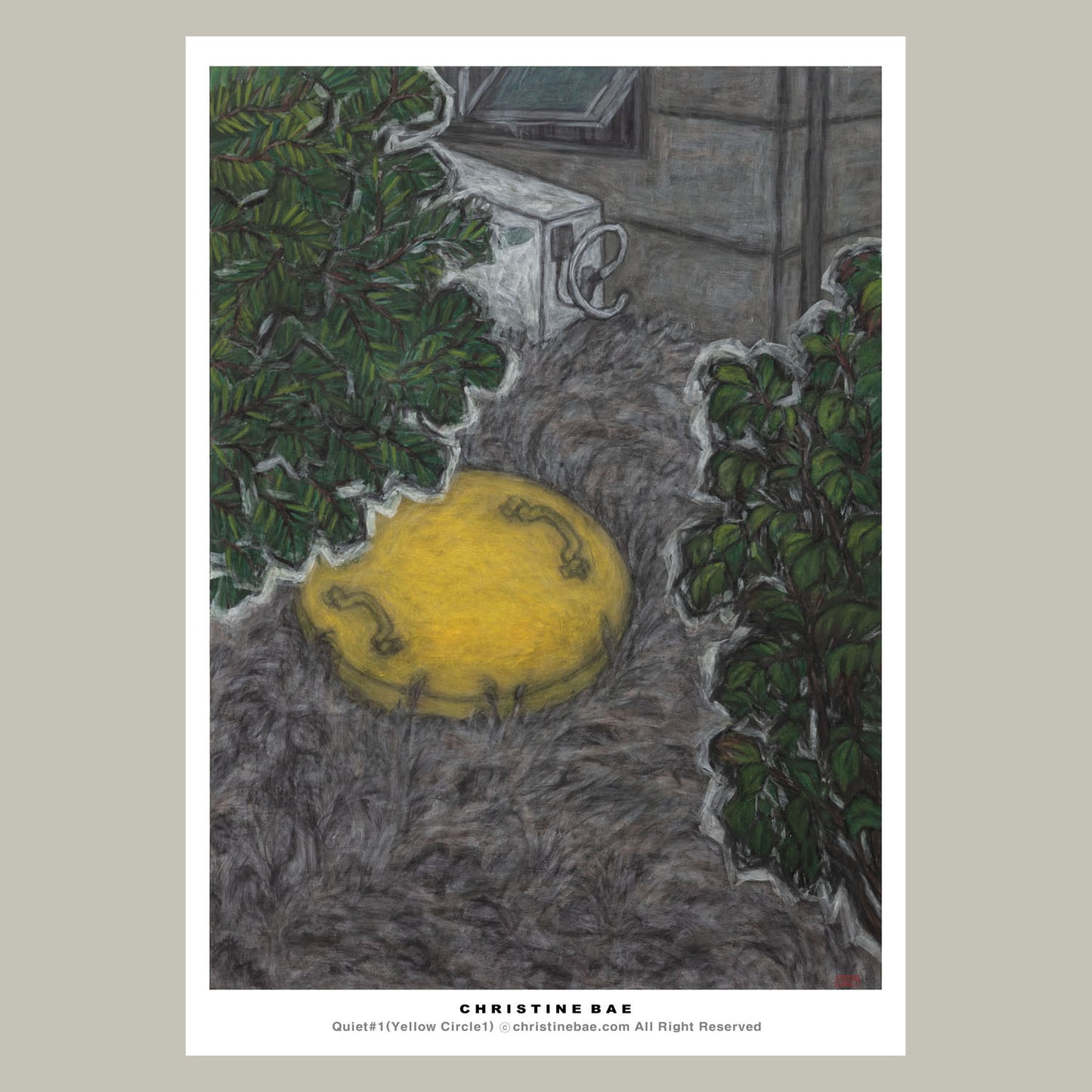 Christine Bae Quiet#2 Yellow Circle Art Poster